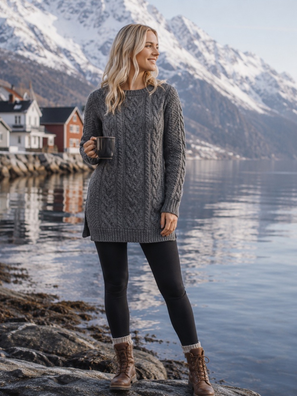 ❄️🐑100% Merino Wool Tunic Sweater Inis Crafts | Women’s Small | Made in Ireland